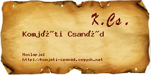 Komjáti Csanád névjegykártya
