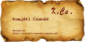 Komjáti Csanád névjegykártya